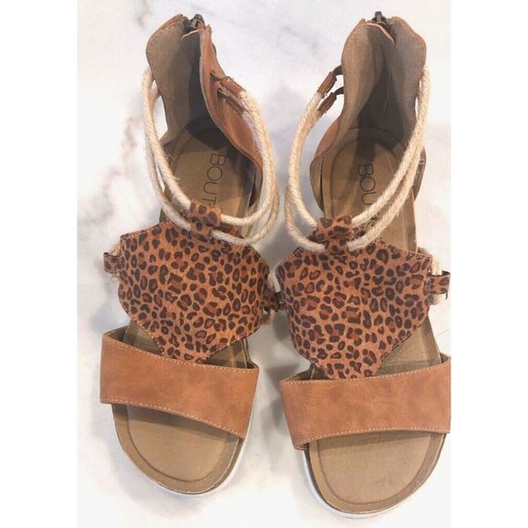 Corkys Womens Espadrille Wedge Sandal Heel Zipper Ankle Strap Leopard Print Sz 9 - Picture 3 of 9